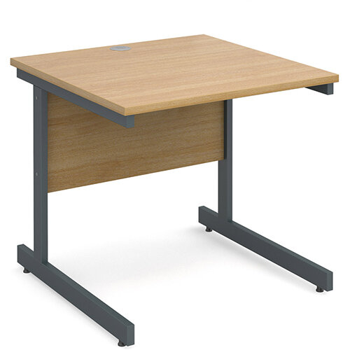 Contract 25 straight desk 800mm x 800mm - graphite cantilever frame, oak top Contract 25 straight desk 800mm x 800mm - graphite cantilever frame, oak top