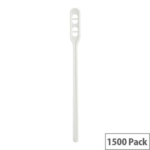 White Plastic Tea and Coffee Stirrers Dispenser Box Pack of 1500 0787