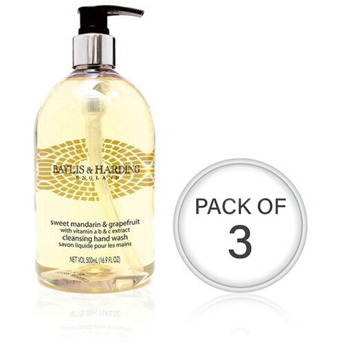 Baylis &Harding Mandarin/Grapefruit Wash 500ml Pack Of 3 604242 Baylis &Harding Mandarin/Grapefruit Wash 500ml Pack Of 3 604242