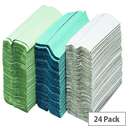 Maxima Green C-Fold Hand Towels 2 Ply White 100 Towels Per Sleeve 24 Sleeves (2400 Sheets) KMAX5052