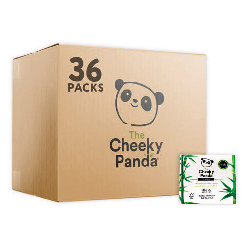 Cheeky Panda Toilet Tissue Sheets Bulk Pack 150 Sheet Pack of 36 TOILTBULKX36