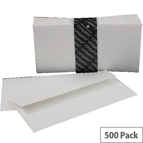 Conqueror Laid DL Wallet Envelopes High White 120gsm Pack of 500 Conqueror Laid DL Wallet Envelopes High White 120gsm Pack of 500