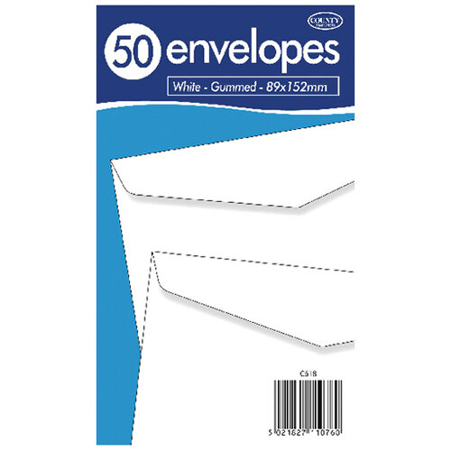 County Stationery White Self Seal Envelopes 89x152mm Pack of 1000 C519 County Stationery White Self Seal Envelopes 89x152mm Pack of 1000 C519