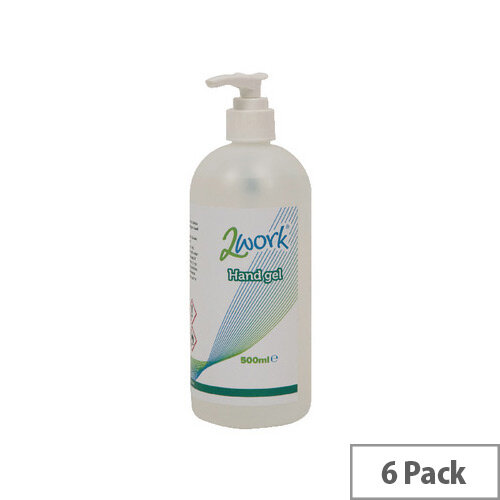 2Work Hand Cleaning Alcohol Gel Hand Sanitisers 500ml (Pack of 6) AHAG500TWK 2Work Hand Cleaning Alcohol Gel Hand Sanitisers 500ml (Pack of 6) AHAG500TWK