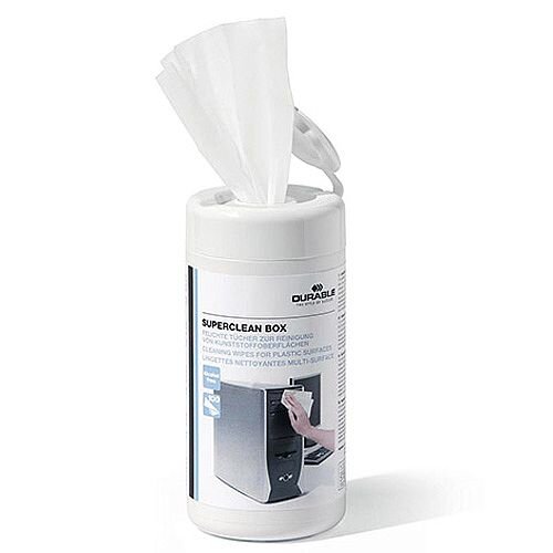 Durable Superclean Moist Cleaning Wipes Anti Bacterial Tub 100