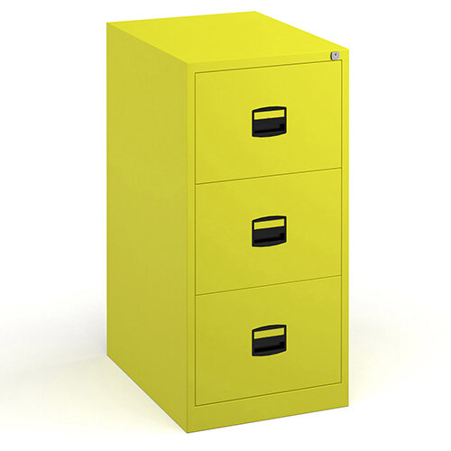 Steel 3 drawer contract filing cabinet 1016mm high - yellow Steel 3 drawer contract filing cabinet 1016mm high - yellow