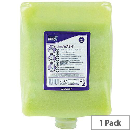 Deb Solopol Lime Hand Wash 4 Litre Cartridge (Pack 1) LIM4LTR Deb Solopol Lime Hand Wash 4 Litre Cartridge (Pack 1) LIM4LTR