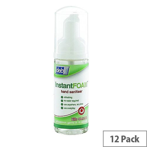 DEB Instant Foam Hand Sanitiser 47ml Pump (Pack 12) DIS47ML