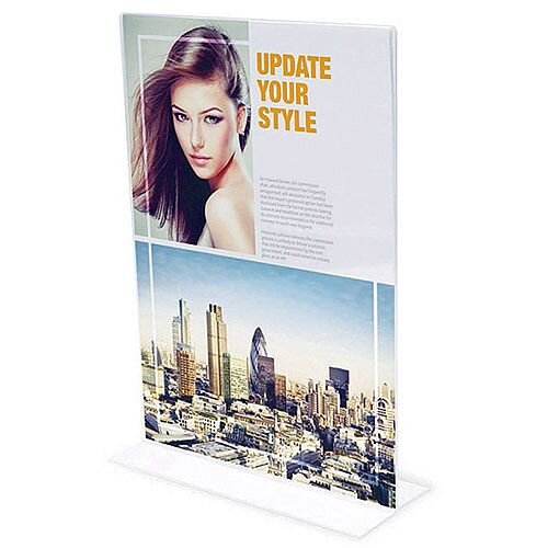 A6 Table Sign Holder Portrait Double Sided Deflecto
