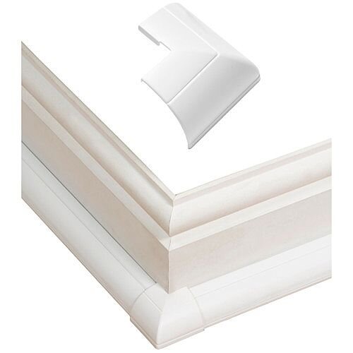 22mm x 22mm Clip-Over External Bend Quadrant Trunking Accessory D-Line - White 22mm x 22mm Clip-Over External Bend Quadrant Trunking Accessory D-Line - White