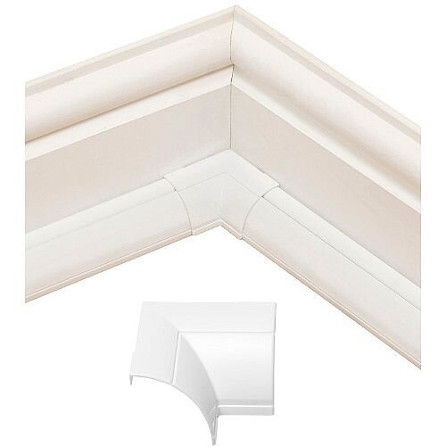 22mm x 22mm D-Line Flat / Internal ABS Plastic Bend Clip-Over Quadrant Trunking Accessory 22mm x 22mm D-Line Flat / Internal ABS Plastic Bend Clip-Over Quadrant Trunking Accessory