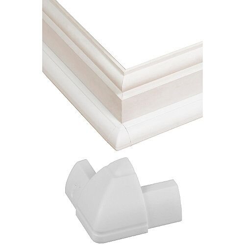 Smooth Fit D-Line External Bend ABS Plastic 22mm x 22mm - White Smooth Fit D-Line External Bend ABS Plastic 22mm x 22mm - White