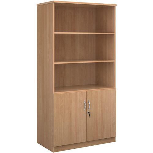 Deluxe combination unit with open top 2000mm high with 4 shelves - beech Deluxe combination unit with open top 2000mm high with 4 shelves - beech