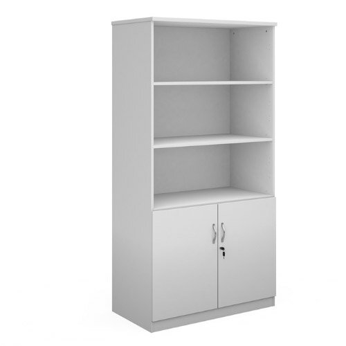 Deluxe Combination Unit With Open Top 2000Mm High With 4 Shelves - White Deluxe Combination Unit With Open Top 2000Mm High With 4 Shelves - White