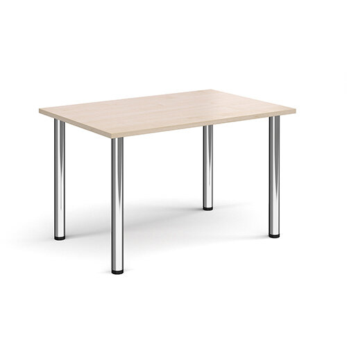 Rectangular chrome radial leg meeting table 1200mm x 800mm - maple Rectangular chrome radial leg meeting table 1200mm x 800mm - maple