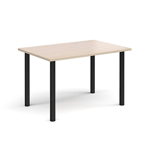 Rectangular black radial leg meeting table 1200mm x 800mm - maple Rectangular black radial leg meeting table 1200mm x 800mm - maple