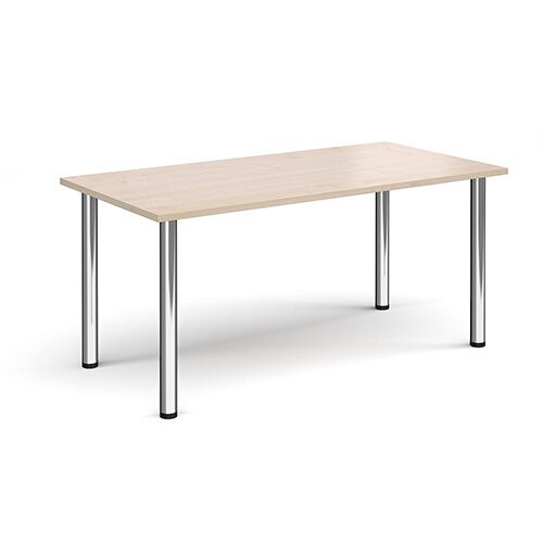 Rectangular chrome radial leg meeting table 1600mm x 800mm - maple Rectangular chrome radial leg meeting table 1600mm x 800mm - maple