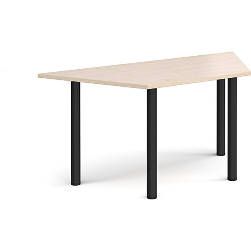 Trapezoidal black radial leg meeting table 1600mm x 800mm - maple Trapezoidal black radial leg meeting table 1600mm x 800mm - maple