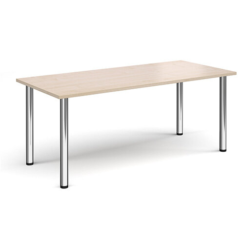 Rectangular chrome radial leg meeting table 1800mm x 800mm - maple Rectangular chrome radial leg meeting table 1800mm x 800mm - maple