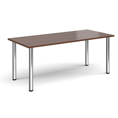 Rectangular chrome radial leg meeting table 1800mm x 800mm - walnut Rectangular chrome radial leg meeting table 1800mm x 800mm - walnut