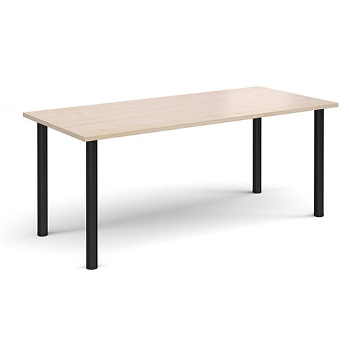 Rectangular black radial leg meeting table 1800mm x 800mm - maple Rectangular black radial leg meeting table 1800mm x 800mm - maple