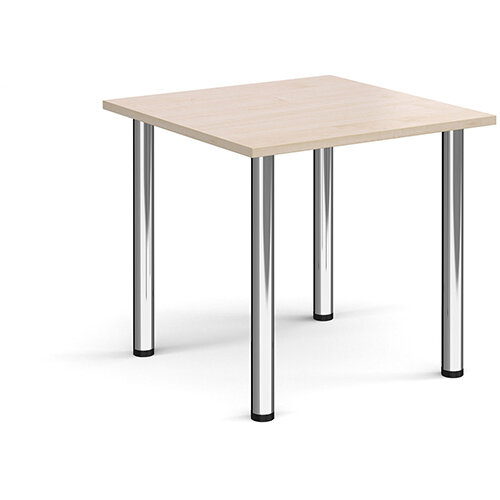 Rectangular chrome radial leg meeting table 800mm x 800mm - maple Rectangular chrome radial leg meeting table 800mm x 800mm - maple