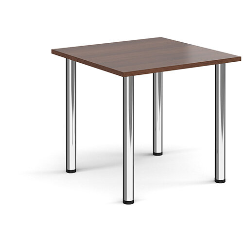 Rectangular chrome radial leg meeting table 800mm x 800mm - walnut Rectangular chrome radial leg meeting table 800mm x 800mm - walnut
