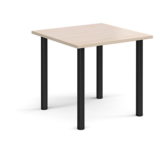 Rectangular black radial leg meeting table 800mm x 800mm - maple Rectangular black radial leg meeting table 800mm x 800mm - maple