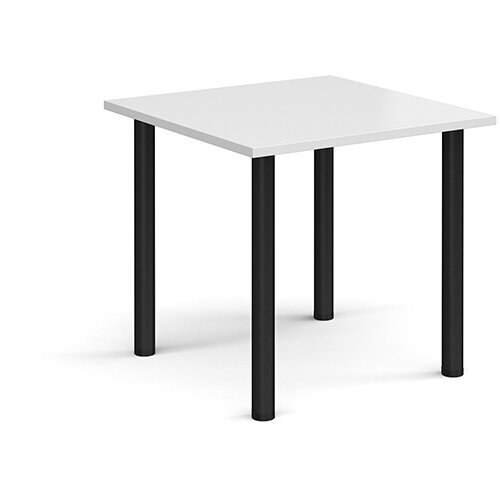 Rectangular Black Radial Leg Meeting Table W800xD800xH725mm - White