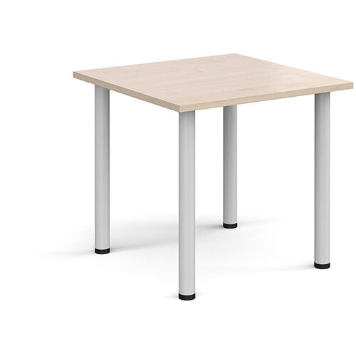 Rectangular white radial leg meeting table 800mm x 800mm - maple Rectangular white radial leg meeting table 800mm x 800mm - maple