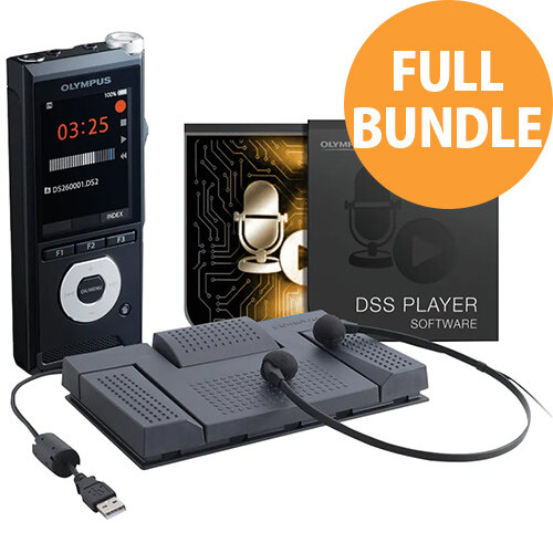 Olympus Transcription Starter Kit DS-2600 and AS-2400 Dictation Software - Includes Foot Pedal &Headphones - Transcription Bundle Offer Olympus Transcription Starter Kit DS-2600 and AS-2400 Dictation Software - Includes Foot Pedal &Headphones - Transcription Bundle Offer
