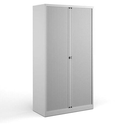 Bisley Systems Storage High Tambour Cupboard 1970mm High - White Bisley Systems Storage High Tambour Cupboard 1970mm High - White