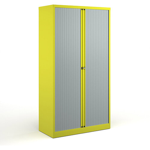 Bisley Systems Storage High Tambour Cupboard 1970mm High - Yellow