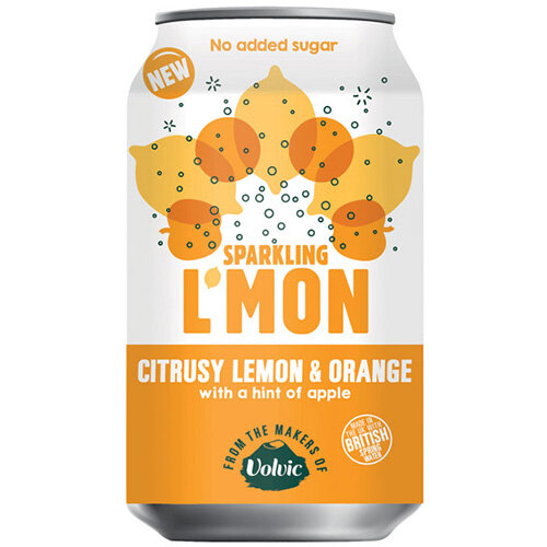 Volvic L'Mon Sparkling Lemon and Orange 330ml Pack of 12 145921 Volvic L'Mon Sparkling Lemon and Orange 330ml Pack of 12 145921