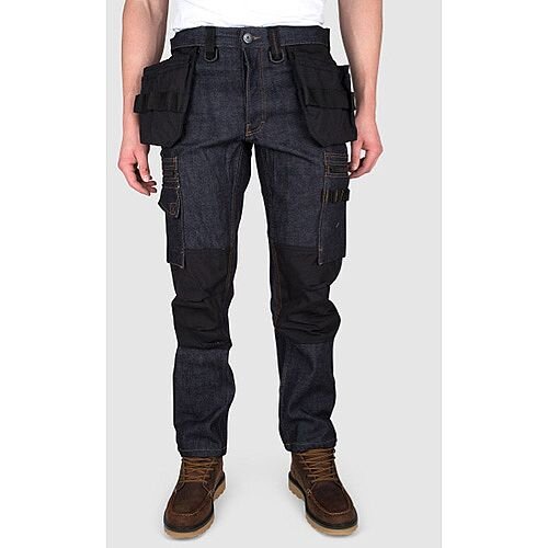 Snickers P12 Holster Pockets Trousers Denim Raw Size W28L32 DW1 Snickers P12 Holster Pockets Trousers Denim Raw Size W28L32 DW1