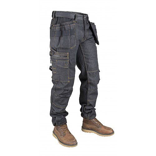 Snickers P15 Holster Pockets Denim Trousers Black Size W32L32 DW1 Snickers P15 Holster Pockets Denim Trousers Black Size W32L32 DW1