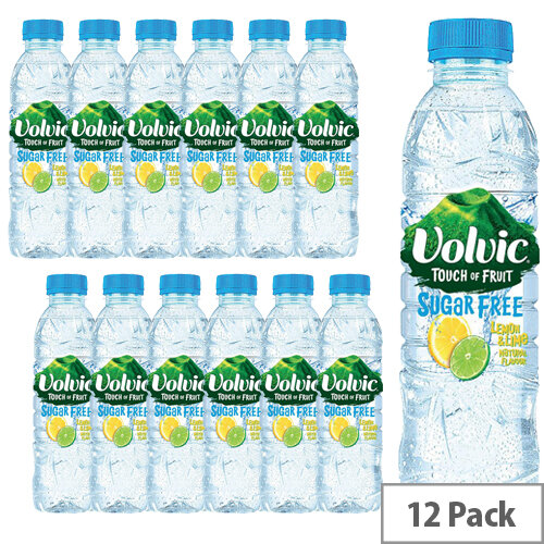 Volvic Natural Flavoured Mineral Water Touch of Fruit Lemon & Lime Fruit Sugar Free Bottled 500ml Pack of 12 122441