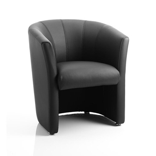 Neo Single Reception Tub Chair Black Leather