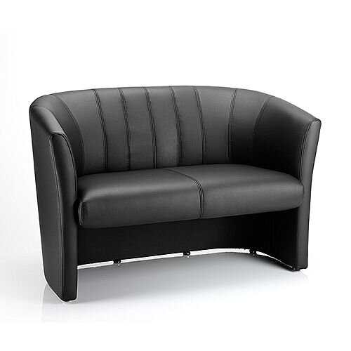 Neo Twin Reception Tub Chair Black Leather