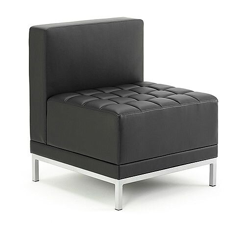 Infinity Modular Reception Straight Back Sofa Chair Black Bonded Leather