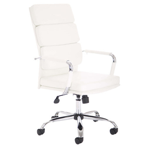Advocate Executive Office Chair White Bonded Leather With Arms Advocate Executive Office Chair White Bonded Leather With Arms