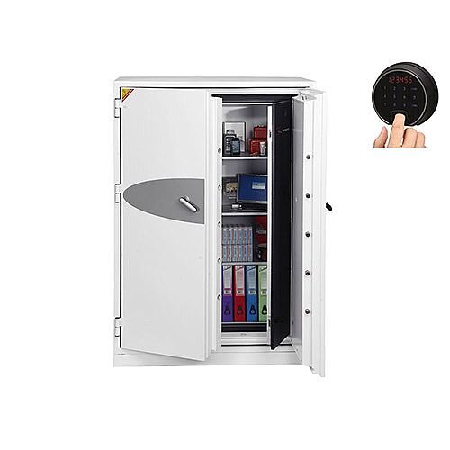 Phoenix Data Commander DS4623F Size 3 Data Safe with Fingerprint Lock White 457L 120min Fire Protection Phoenix Data Commander DS4623F Size 3 Data Safe with Fingerprint Lock White 457L 120min Fire Protection