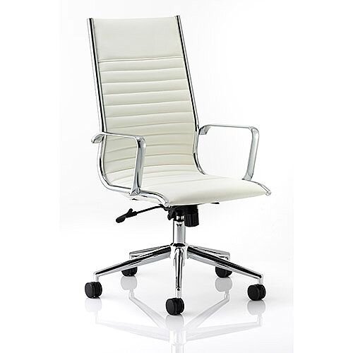 Ritz Executive Office Chair Ivory Bonded Leather High Back With Arms Ritz Executive Office Chair Ivory Bonded Leather High Back With Arms