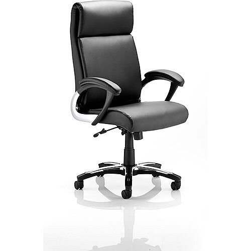 Romeo Executive Folding Office Chair Black Leather With Arms