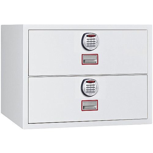 Phoenix World Class Lateral Fire File FS2412E 2 Drawer Filing Cabinet with Electronic Lock White Phoenix World Class Lateral Fire File FS2412E 2 Drawer Filing Cabinet with Electronic Lock White