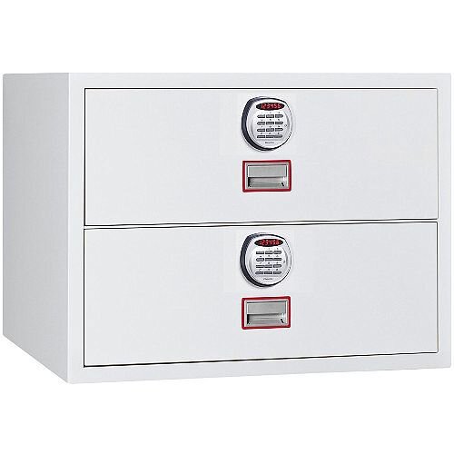 Phoenix World Class Lateral Fire File FS2412E 2 Drawer Filing Cabinet with Electronic Lock White