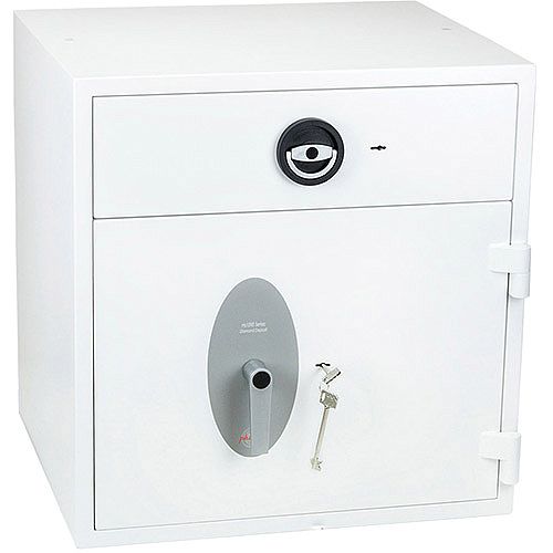 Phoenix Diamond Deposit HS1091KD Size 1 High Security Euro Grade 1 Deposit Safe with Key Lock White 112L