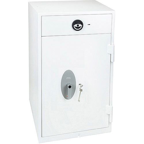 Phoenix Diamond Deposit HS1093KD Size 3 High Security Euro Grade 1 Deposit Safe with Key Lock White 199L