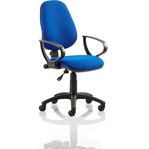 Eclipse I Lever Task Operator Office Chair Blue With Loop Arms Eclipse I Lever Task Operator Office Chair Blue With Loop Arms