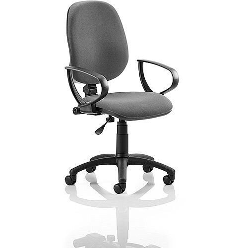 Eclipse I Task Operator Office Chair With Fixed Loop Arms Charcoal - Weight Capacity: 120kg - Usage: 8 hours a day